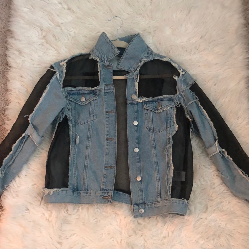 Destroyed denim jacket